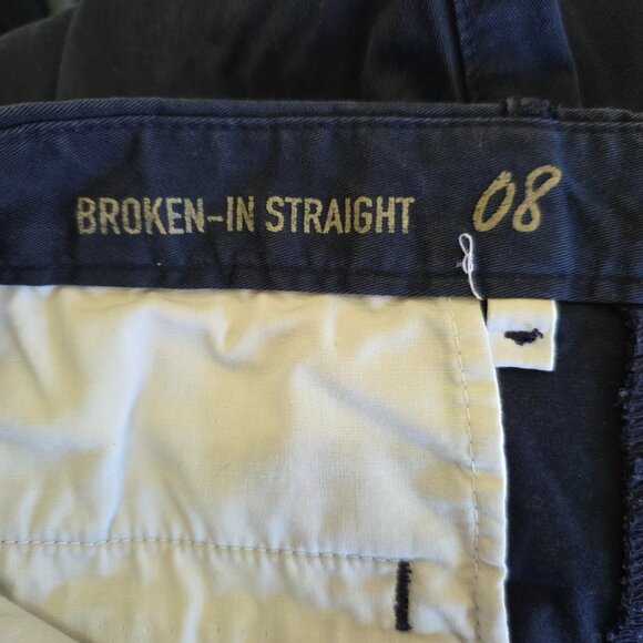 GAP Broken-In Khaki Pants | Size 8 | Navy Blue Straight Leg Pockets Zip Fly - Picture 7 of 9